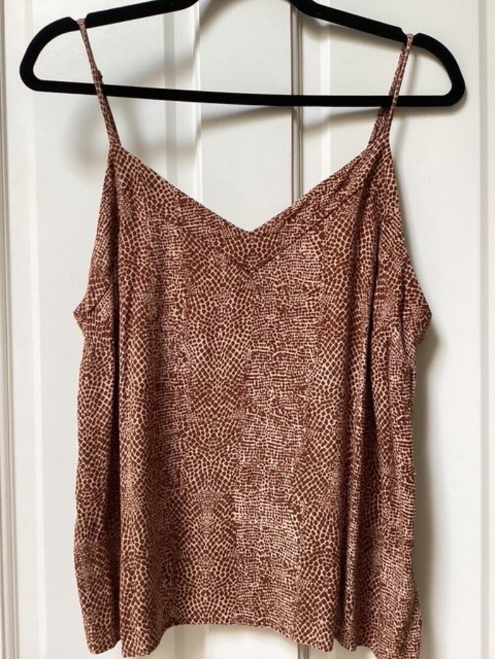 A New Day brown and white tank, shell, blouse, size large